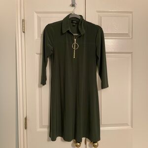 MSK Women's Dark Green Long Sleeve Dress